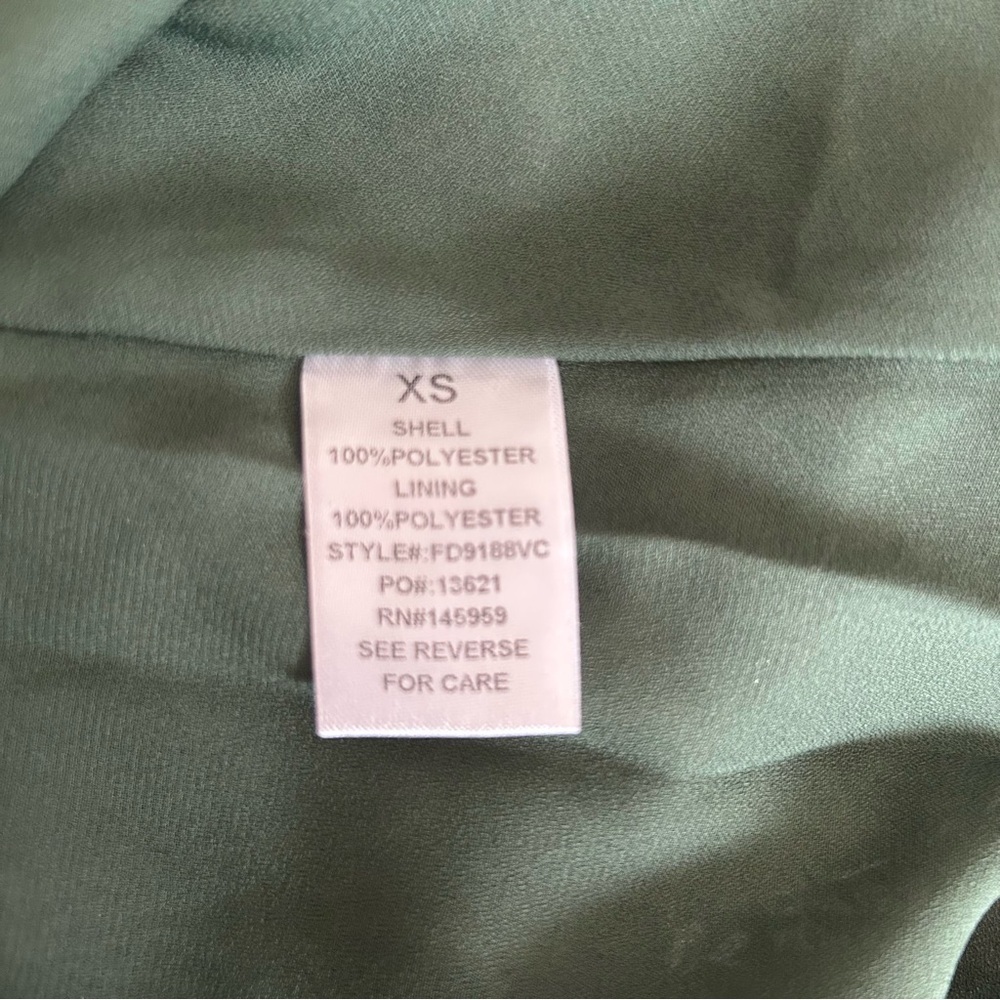 VICI from Nordstrom Dark Green Floral Dress with Metallic Stripe, Size XS - Picture 9 of 10